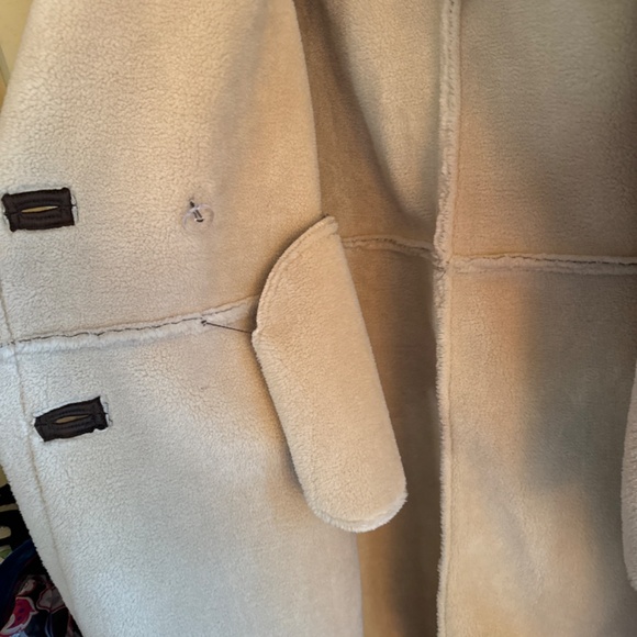 Frye Faux Leather and Fleece Double Breasted Coat - Picture 7 of 8